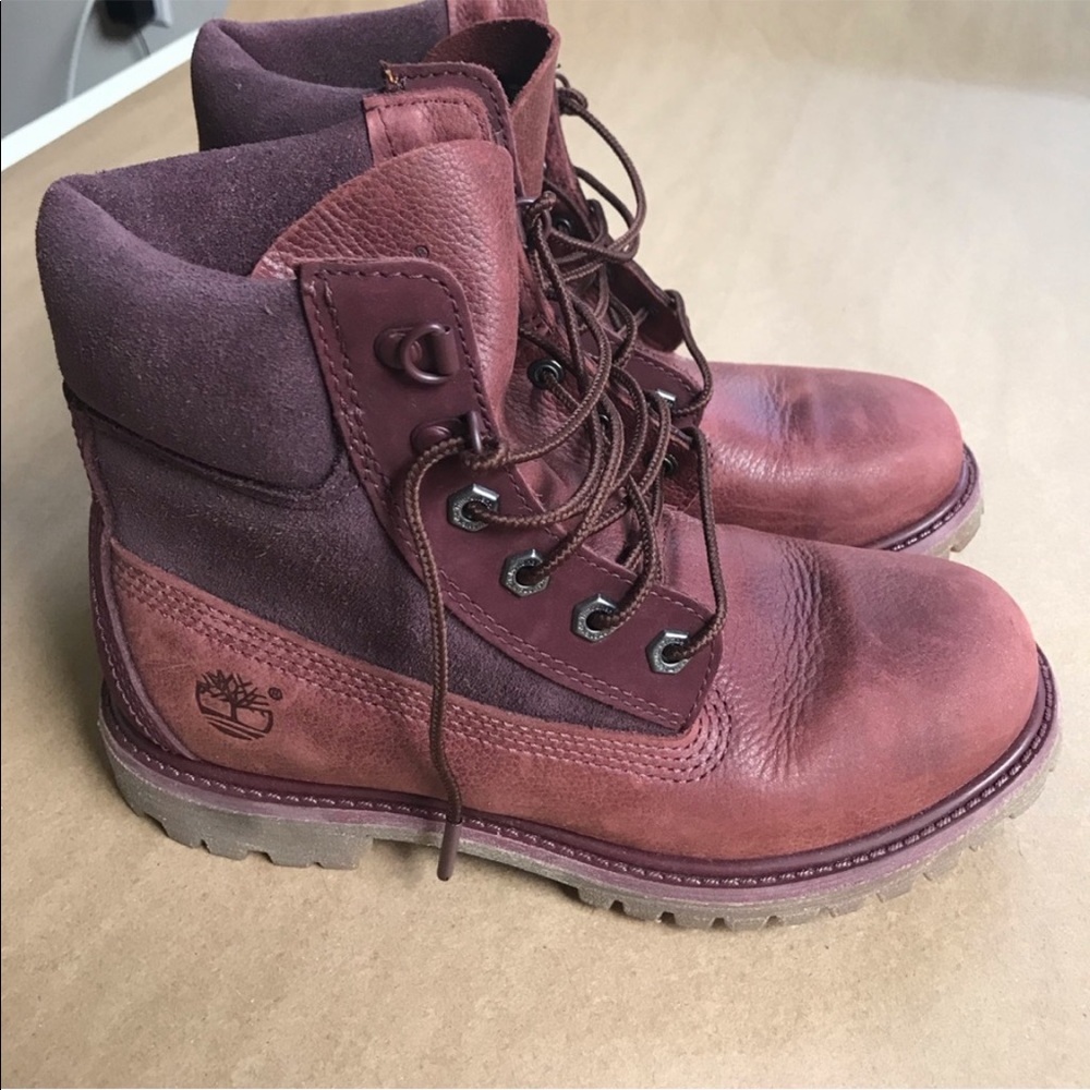 Purple and Pinkish Timberland Boots
